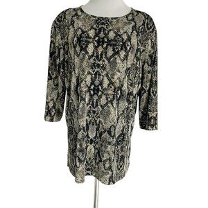 Vikki Vi Size 0X  Top Blouse Slinky Animal Print